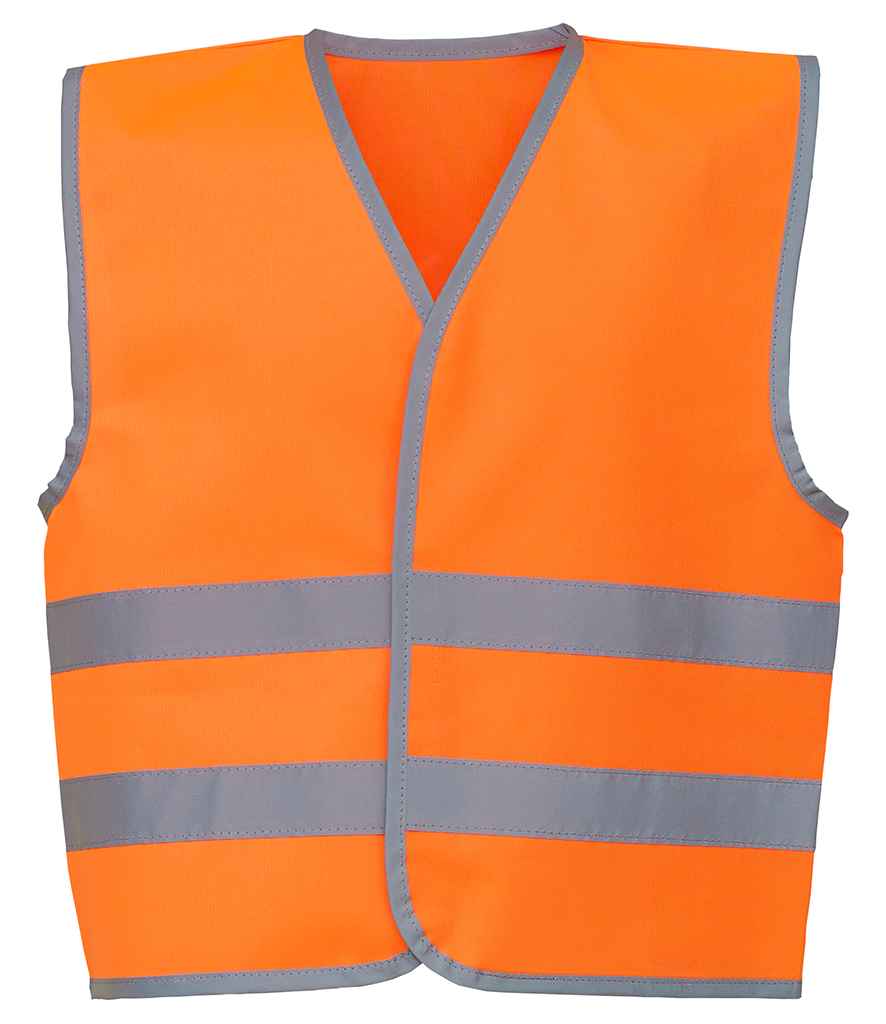 Yoko Kids Hi-Vis Two Band Waistcoat – Safety and Visibility for Children Orange L