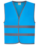 Yoko Kids Hi-Vis Two Band Waistcoat – Safety and Visibility for Children Sapphire Blue M