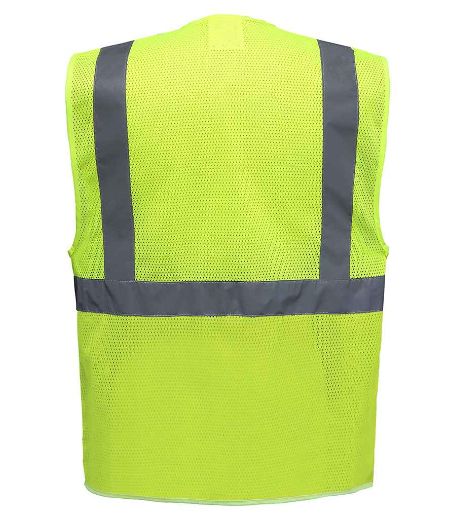 Hi-Vis Executive Waistcoat - Yoko Hi-Vis Top Cool Open Mesh Executive Waistcoat