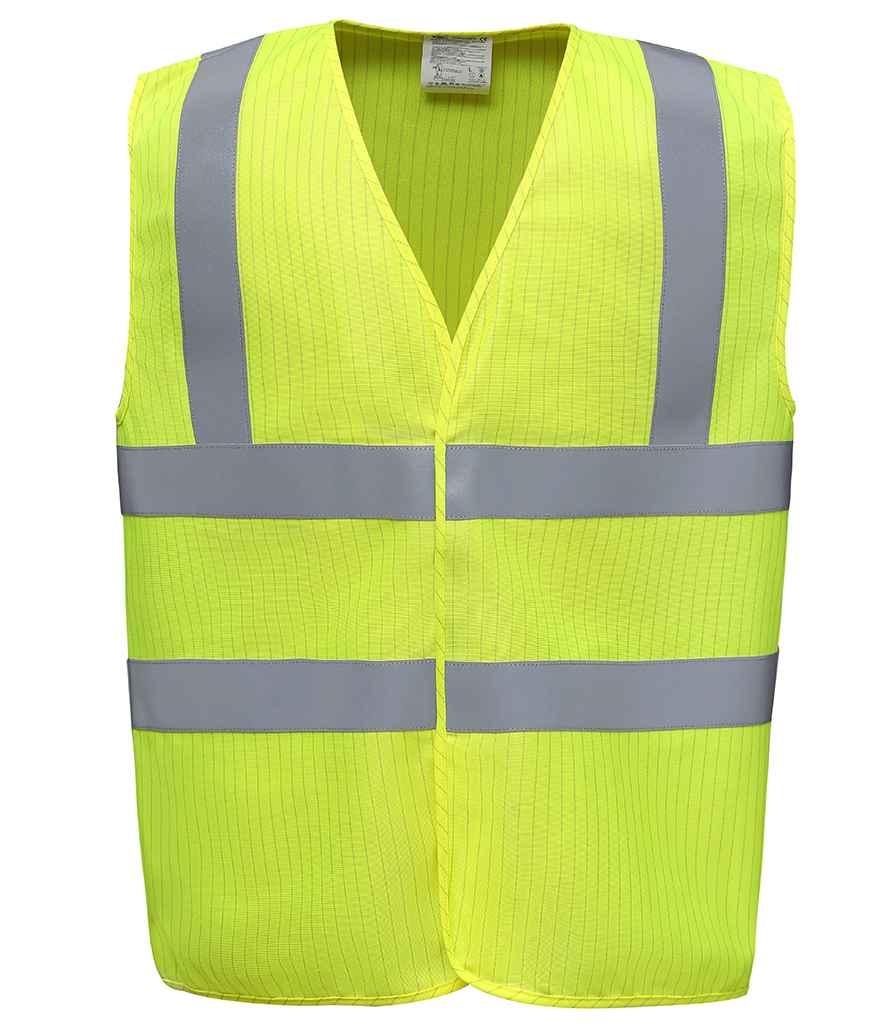 Yoko Hi-Vis Anti-Static Flame Retardant Waistcoat - Durable Safety Waistcoat from Fou Tees Ireland Yellow 3XL
