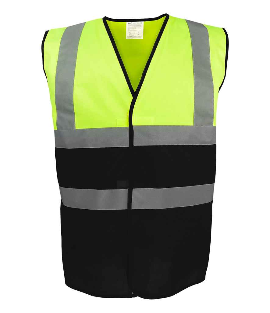 Yoko Two Tone Waistcoat – High Visibility Safety Waistcoat by YOKO Yellow/Black 3XL