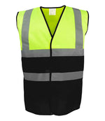 Yoko Two Tone Waistcoat – High Visibility Safety Waistcoat by YOKO Yellow/Black 3XL