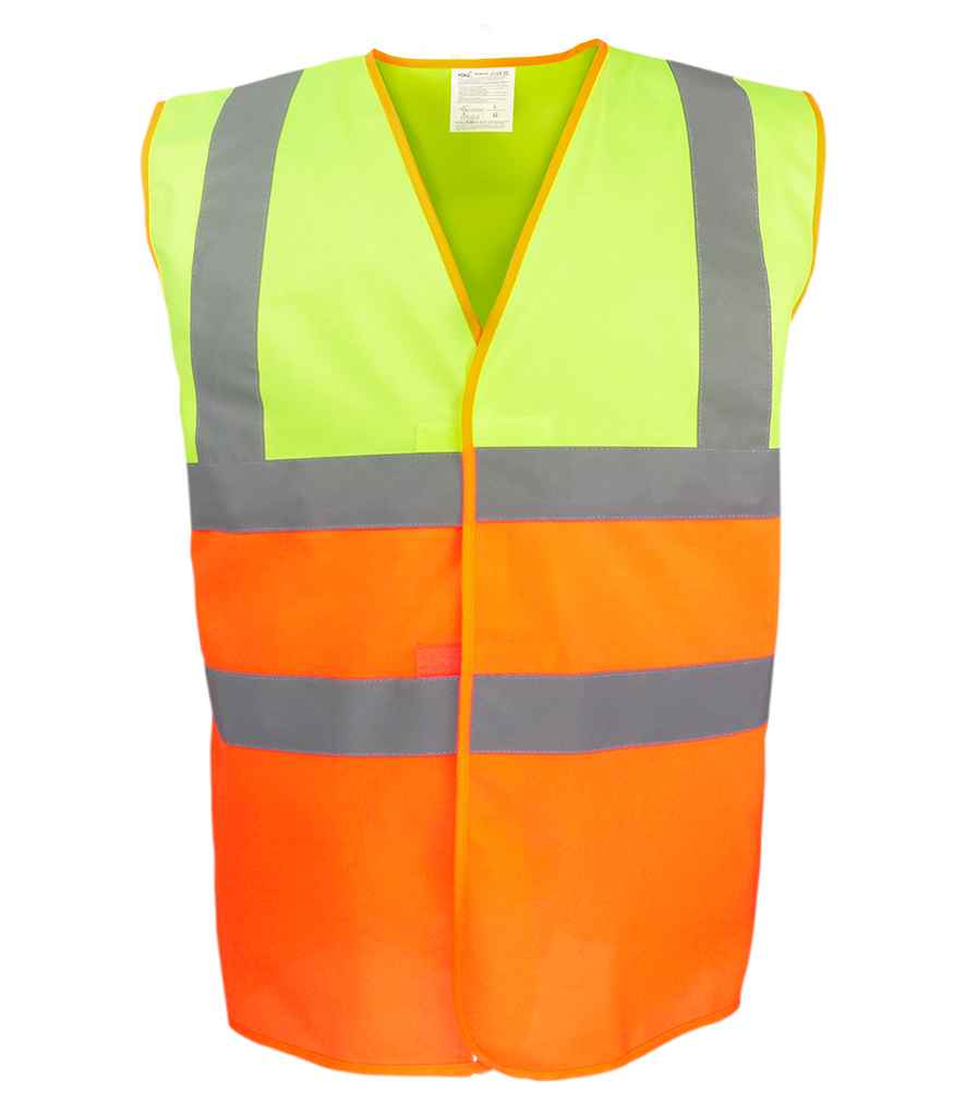 Yoko Two Tone Waistcoat – High Visibility Safety Waistcoat by YOKO Yellow/Orange 3XL