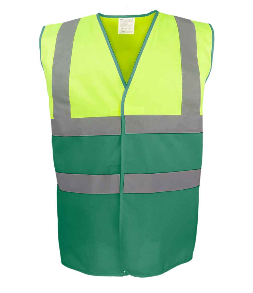 Yoko Two Tone Waistcoat – High Visibility Safety Waistcoat by YOKO Yellow/Paramedic Green 3XL