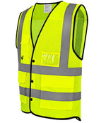 Yoko Superior Eco Mesh Button Waistcoat – Eco-Friendly Hi-Vis Safety Wear Yellow 6XL