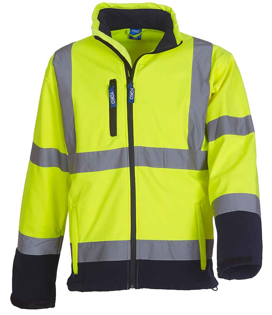 Yoko Hi-Vis Soft Shell Jacket – Durable Safetywear for Irish Businesses Yellow/Navy 4XL