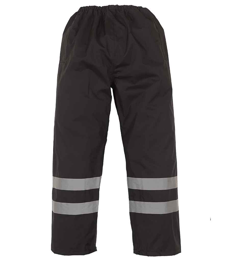 Yoko Hi-Vis Waterproof Overtrousers for Reliable Outdoor Safety Black 3XL