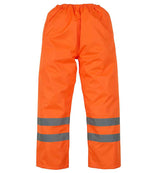 Yoko Hi-Vis Waterproof Overtrousers – Durable Safety Trousers for Outdoor Work Orange 3XL