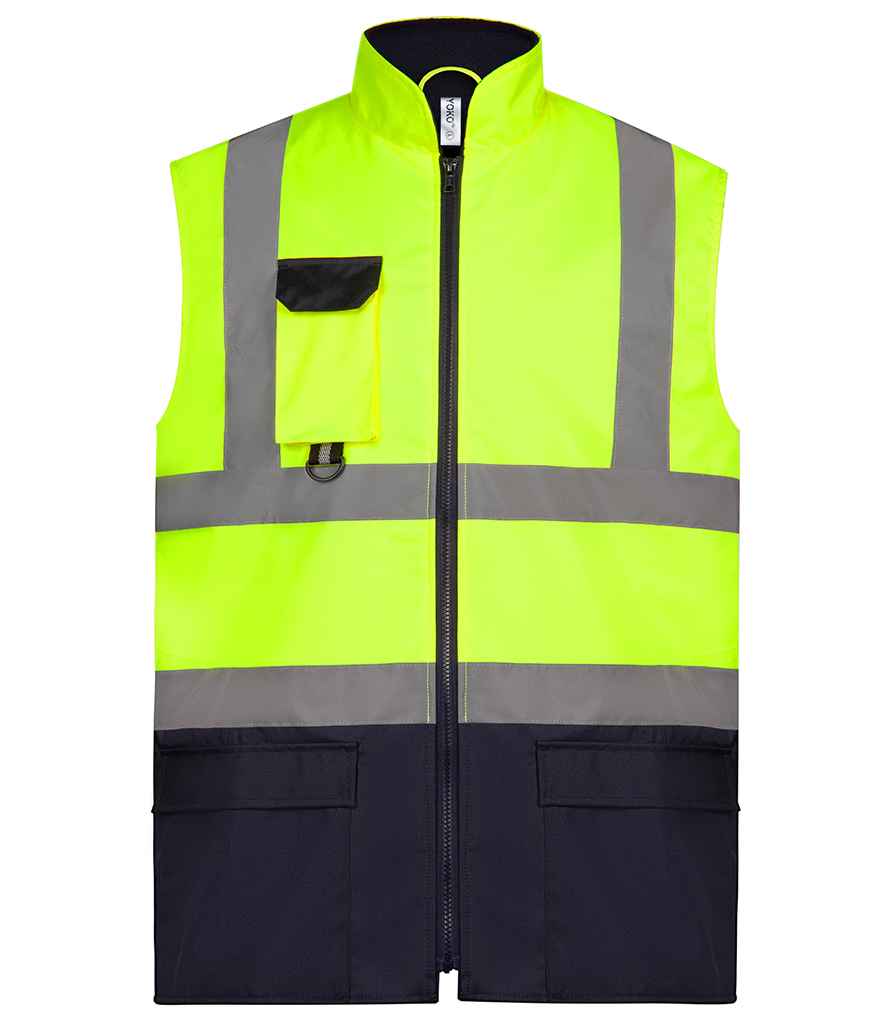 Yoko Two Tone Bodywarmer - Comfortable and Practical Hi-Vis Outerwear Yellow/Navy 3XL