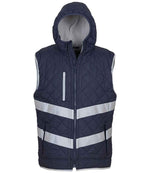 Yoko Hi-Vis Kensington Hooded Gilet – Durable Safety Gilet for Visibility and Comfort Navy 3XL