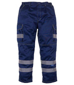 Yoko Hi-Vis Cargo Trousers with Knee Pad Pockets – Durable Safety Workwear Navy 42/L