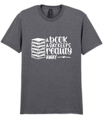 A Book a Day Keeps Reality Away t-shirt in graphite heather