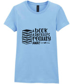 A Book a Day Keeps Reality Away t-shirt in light blue