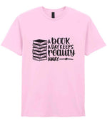 A Book a Day Keeps Reality Away t-shirt in light pink