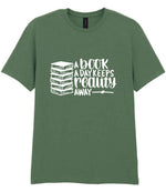 A Book a Day Keeps Reality Away t-shirt in military green