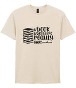 A Book a Day Keeps Reality Away t-shirt in natural