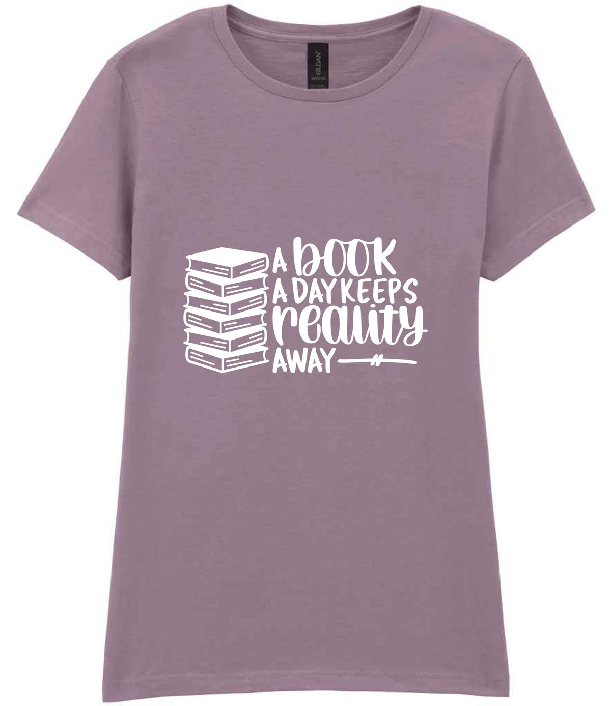 A Book a Day Keeps Reality Away t-shirt in paragon