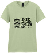 A Book a Day Keeps Reality Away t-shirt in pistachio