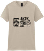 A Book a Day Keeps Reality Away t-shirt in sand
