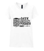 A Book a Day Keeps Reality Away t-shirt in white