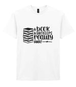 A Book a Day Keeps Reality Away t-shirt in white