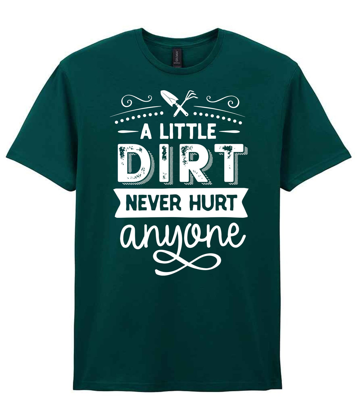 A LITTLE DIRT NEVER HURT Anyone t-shirt in fan marine green