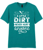 A LITTLE DIRT NEVER HURT Anyone t-shirt in jade dome