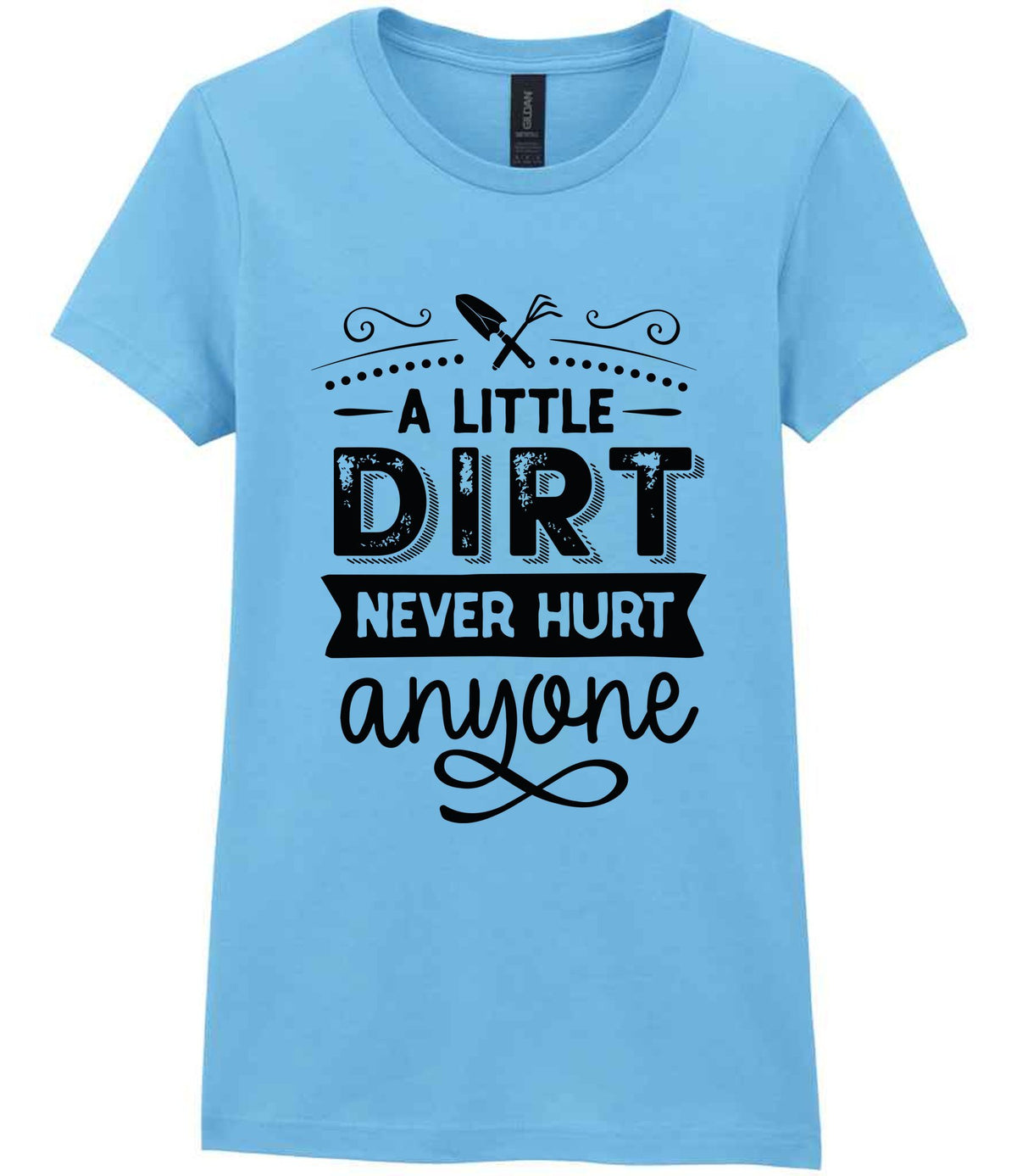 A LITTLE DIRT NEVER HURT Anyone t-shirt in sky blue