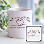 A Piece of My Heart Is in Heaven Matching Set with Mug and Coaster in White