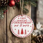 A VERY Married CHRISTMAS Mr & Mrs – Ceramic Hanging Decoration in Standard with Red vinyl