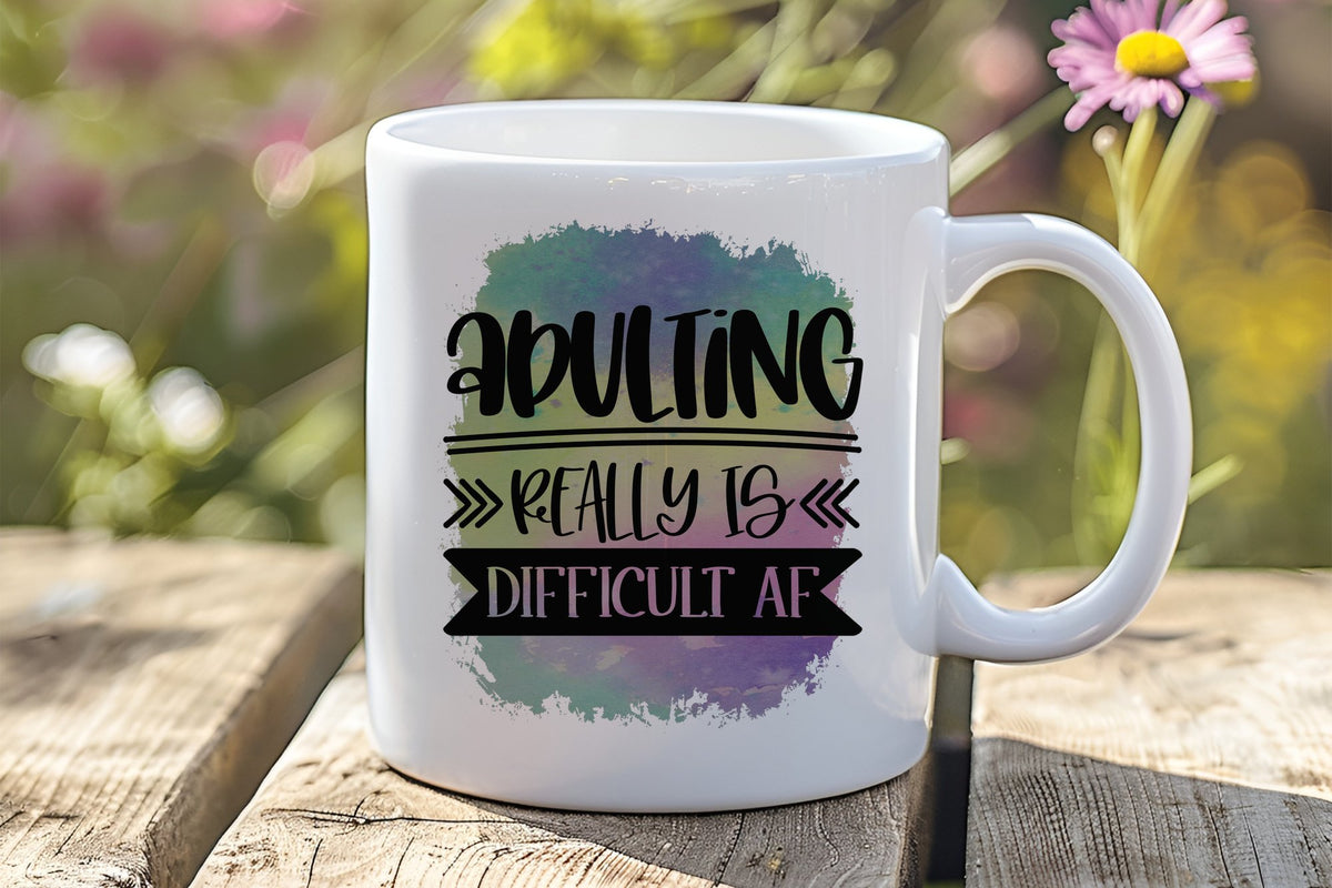 Adulting >> Really Is << Difficult Af orca 11oz standard mug in white