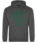 ADVENTURES ARE THE Best Way to Learn – Unisex Hoodie in Charcoal with Dark Green vinyl