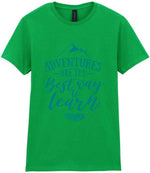 ADVENTURES ARE THE Best Way to Learn – Ladies T-Shirt in Irish Green with Teal vinyl