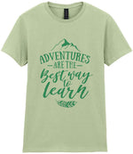 ADVENTURES ARE THE Best Way to Learn – Ladies T-Shirt in Pistachio with Mint vinyl