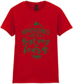 ADVENTURES ARE THE Best Way to Learn – Ladies T-Shirt in Red with Dark Green vinyl
