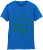 ADVENTURES ARE THE Best Way to Learn – Ladies T-Shirt in Royal Blue with Dark Green vinyl