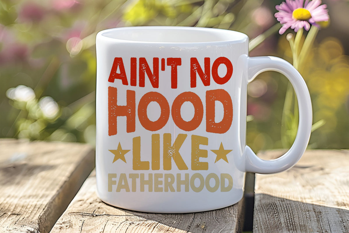 Ain't No Hood Like Fatherhood orca 11oz standard mug in white