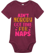 Ain't Nobody Got Time for Naps t-shirt in burgundy