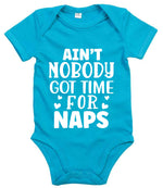Ain't Nobody Got Time for Naps t-shirt in surf blue