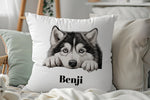 Customisable Alaskan Malamute Face – Cushion, personalised with your own text