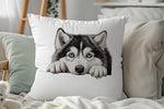 Alaskan Malamute Face cushion in white