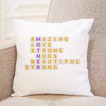 Amazing Mother Love Strong Hugs Beautiful Strong cushion in white