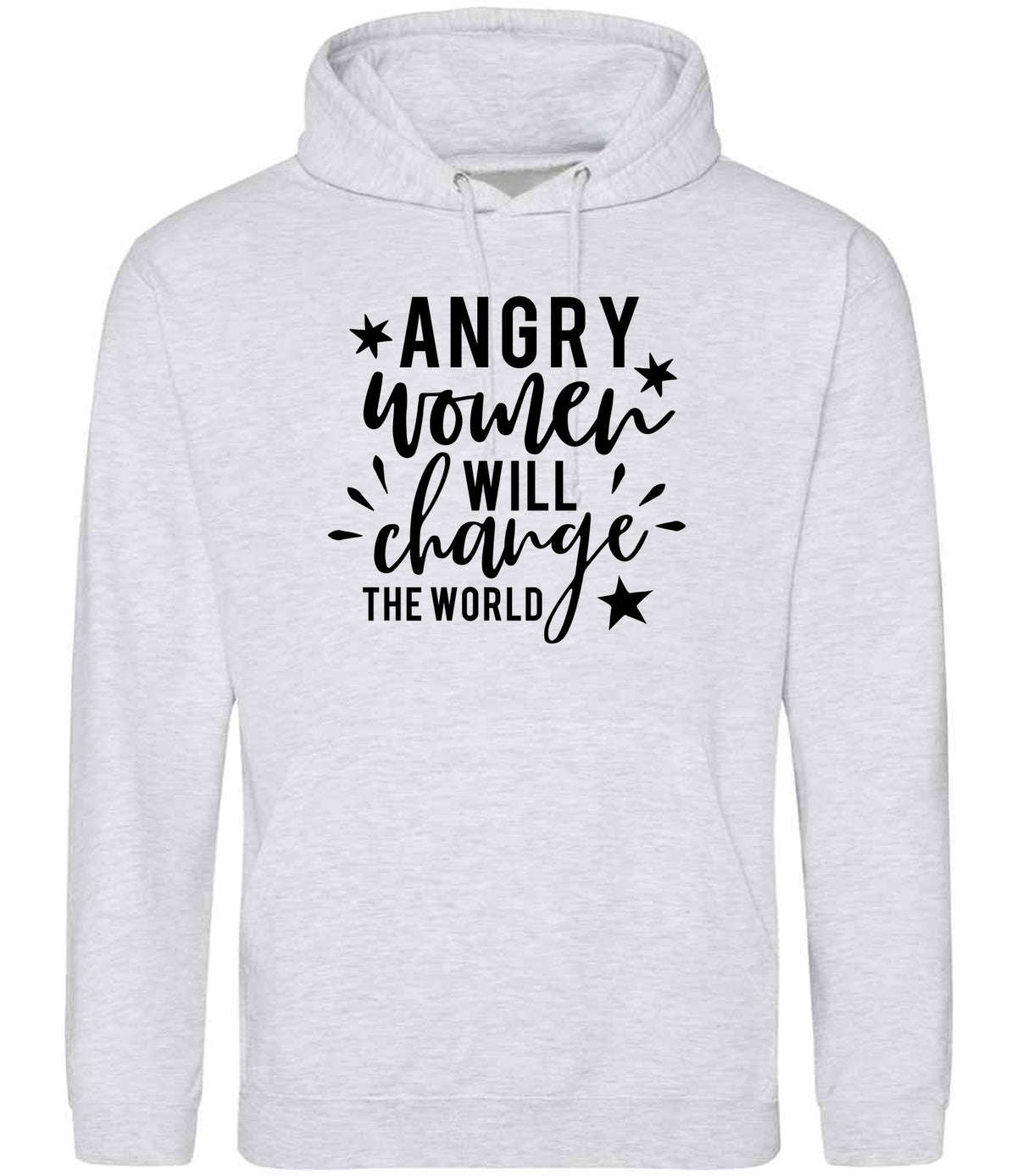 Angry Women Will Change the World hoodie in ash