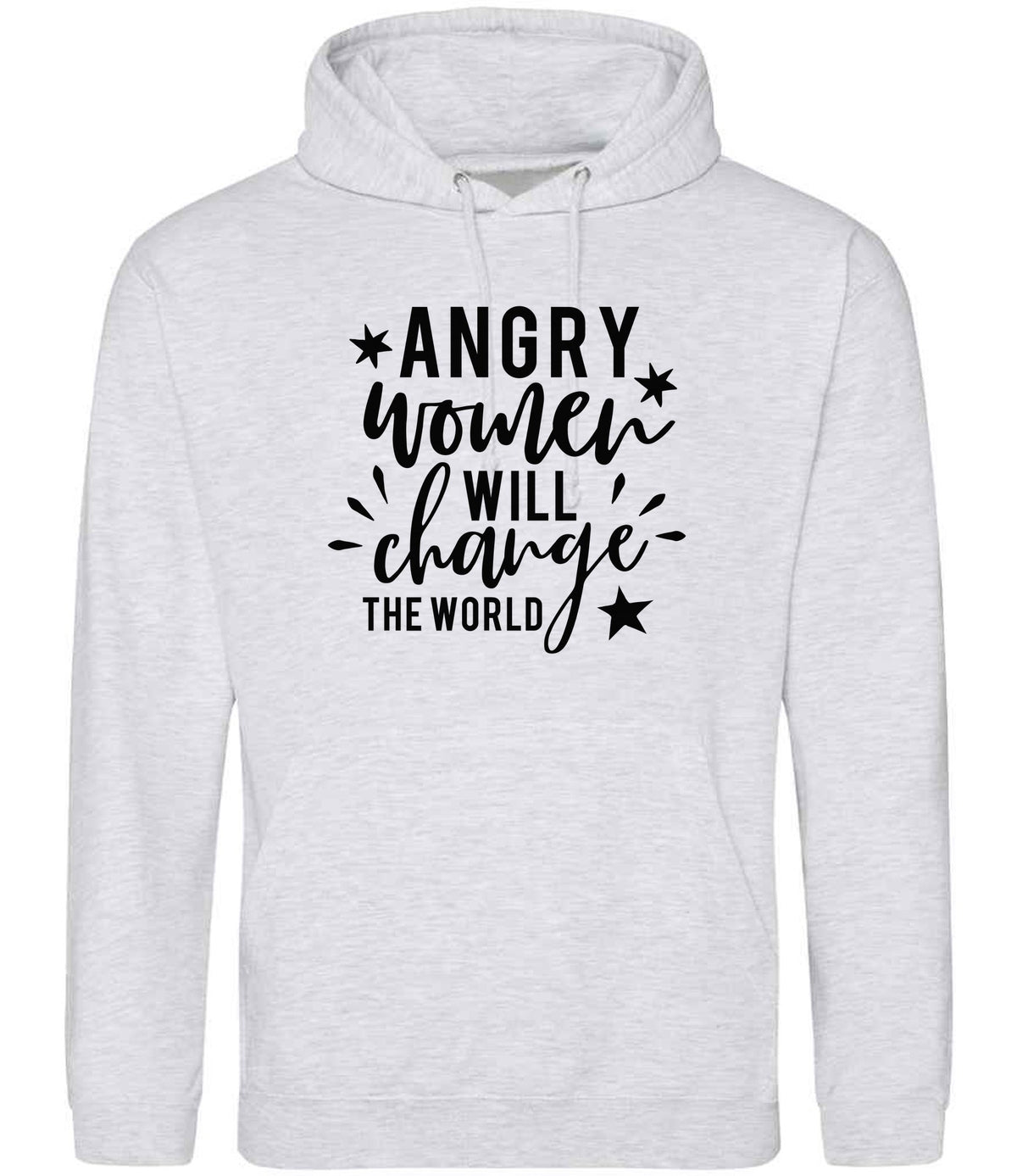 Angry Women Will Change the World hoodie in ash