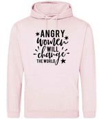 Angry Women Will Change the World hoodie in baby pink