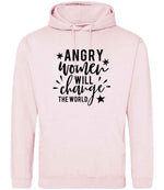 Angry Women Will Change the World hoodie in baby pink
