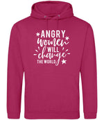 Angry Women Will Change the World hoodie in hot pink