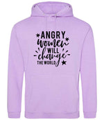 Angry Women Will Change the World hoodie in lavender