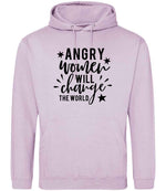 Angry Women Will Change the World hoodie in lilac