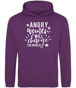 Angry Women Will Change the World hoodie in magenta magic